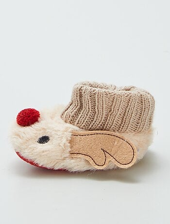 Chaussons renne de Noël