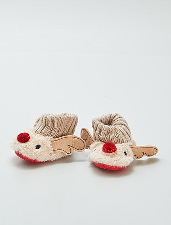 Chaussons renne de Noël