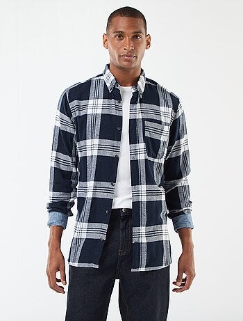 Chemise à carreaux avec ouverture boutonnée