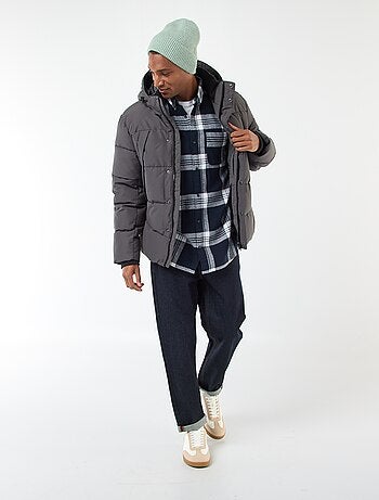 Chemise à carreaux avec ouverture boutonnée