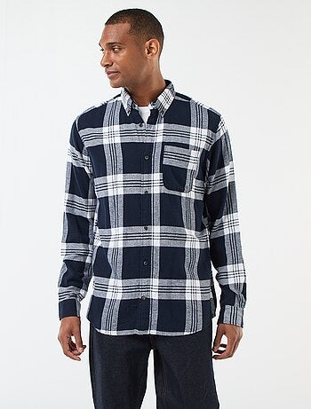 Chemise à carreaux avec ouverture boutonnée