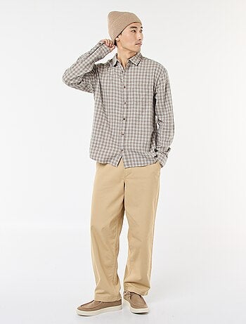 Chemise à carreaux en flanelle de coton