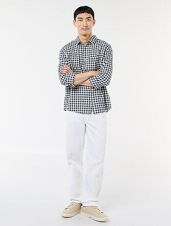 Chemise à carreaux en flanelle de coton