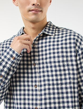 Chemise à carreaux en flanelle de coton