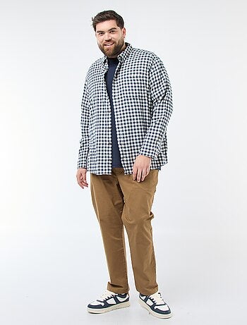 Chemise à carreaux en flanelle de coton