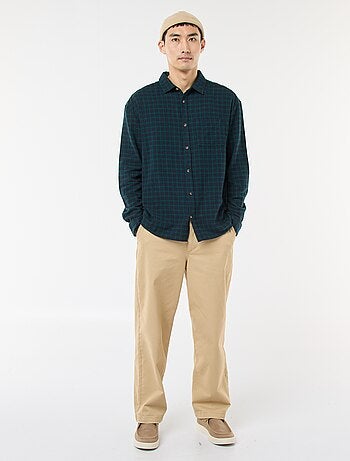 Chemise à carreaux en flanelle de coton