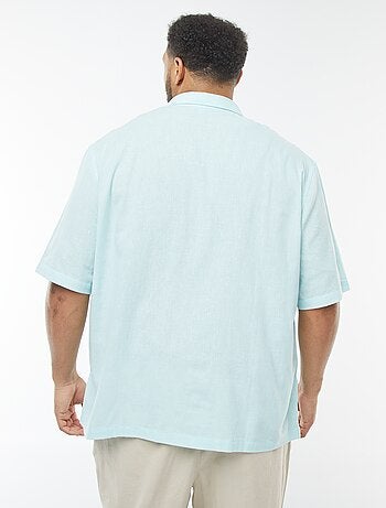 Chemise à manches courtes en lin mélangé