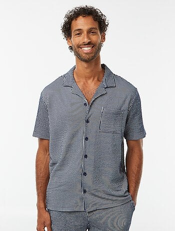 Chemise à manches courtes en matière type crépon