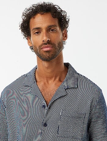 Chemise à manches courtes en matière type crépon