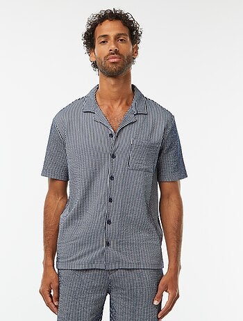 Chemise à manches courtes en matière type crépon
