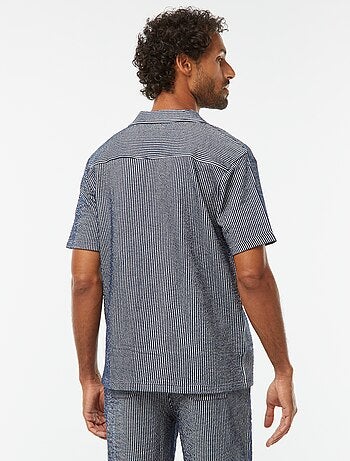 Chemise à manches courtes en matière type crépon