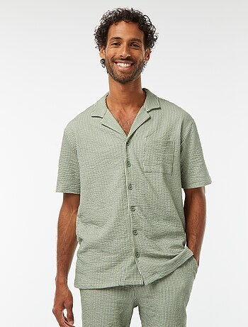Chemise à manches courtes en matière type crépon