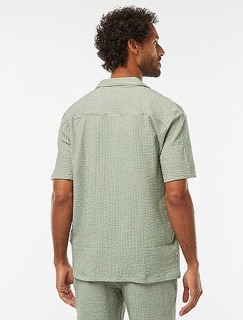 Chemise à manches courtes en matière type crépon
