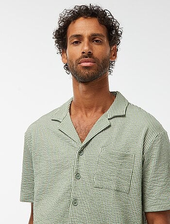 Chemise à manches courtes en matière type crépon