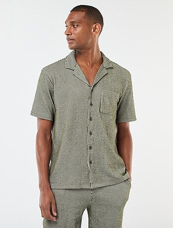 Chemise à manches courtes en matière type crépon