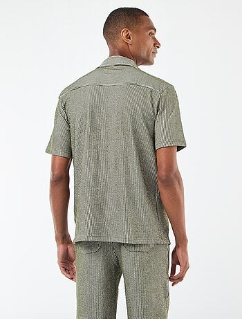 Chemise à manches courtes en matière type crépon