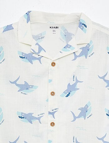 Chemise à manches courtes et col pyjama avec imprimé