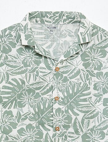 Chemise à manches courtes et col pyjama avec imprimé