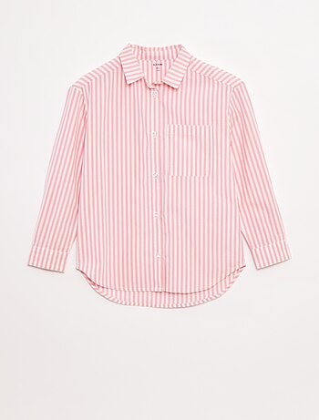Chemise à manches longues en popeline