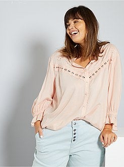 Chemise avec broderie anglaise - Kiabi