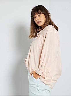 Chemise avec broderie anglaise - Kiabi