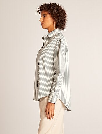 Chemise à rayures en popeline