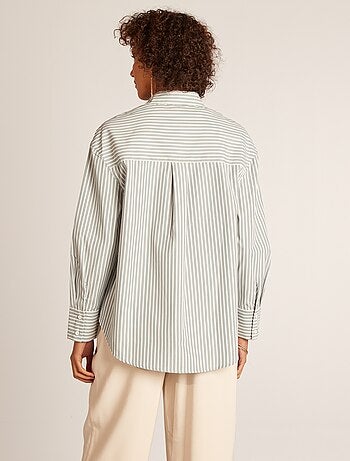 Chemise à rayures en popeline