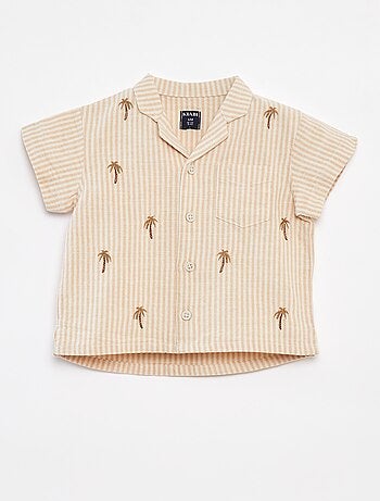 Chemise brodée à manches courtes