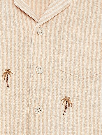 Chemise brodée à manches courtes