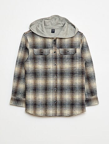 Chemise carreaux à capuche
