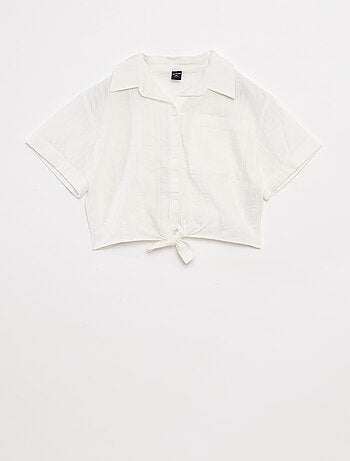 Chemise courte avec nœud