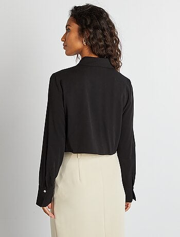 Chemise crop à manches longues