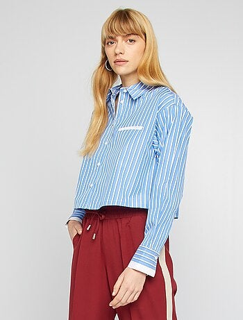 Chemise cropped rayée