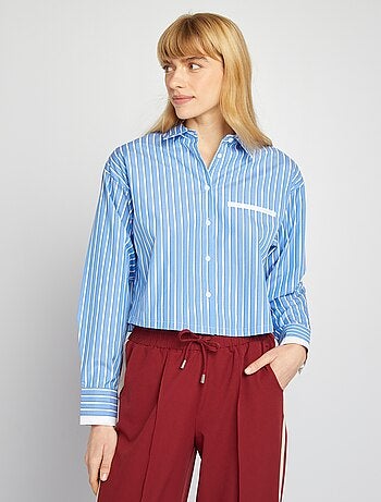 Chemise cropped rayée