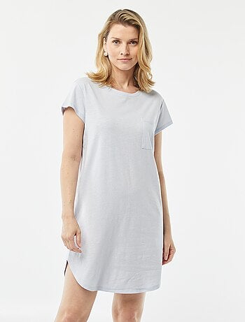 Chemise de nuit coupe tee-shirt en lin mélangé