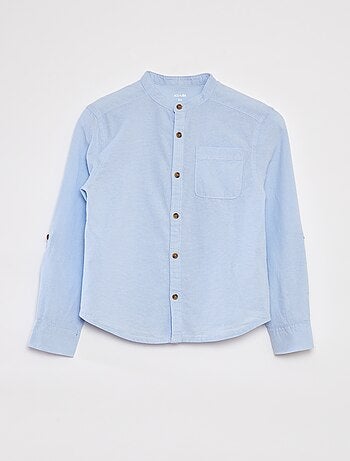 Chemise en chambray à col mao