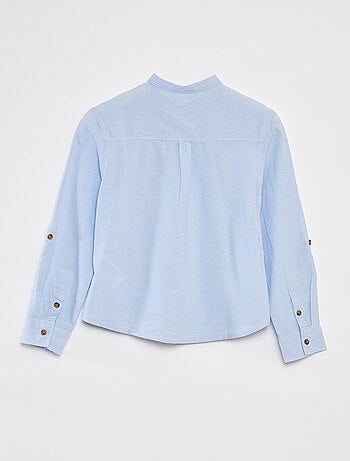 Chemise en chambray à col mao