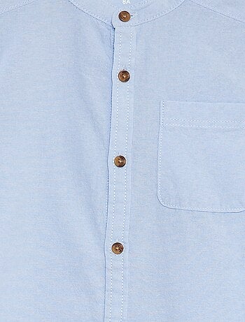 Chemise en chambray à col mao