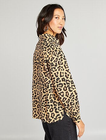 Chemise en coton léopard