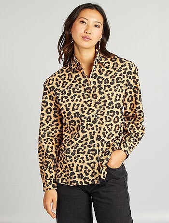 Chemise en coton léopard