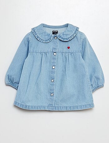 Chemise en denim avec broderie cœur