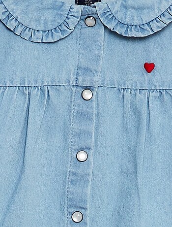 Chemise en denim avec broderie cœur