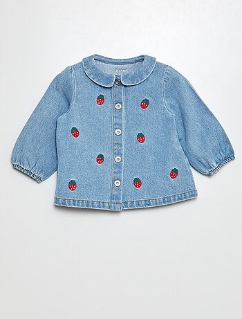 Chemise en denim brodée