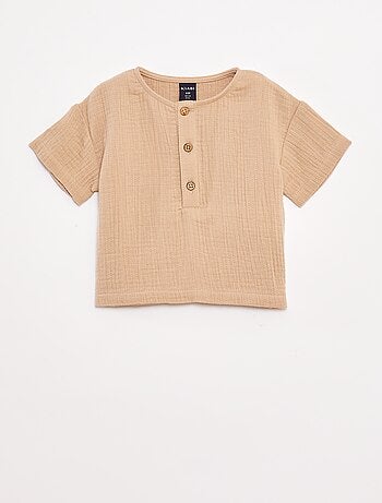 Chemise en gaze de coton à manches courtes