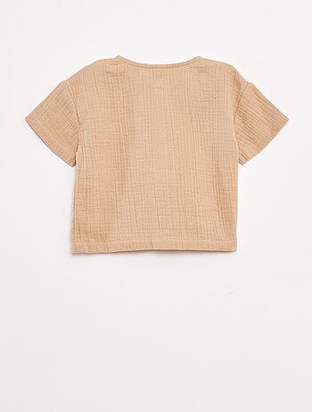 Chemise en gaze de coton à manches courtes