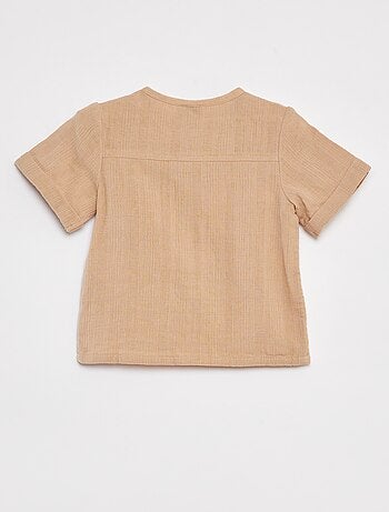 Chemise en gaze de coton à manches courtes