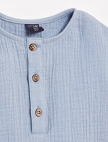 Chemise en gaze de coton à manches courtes