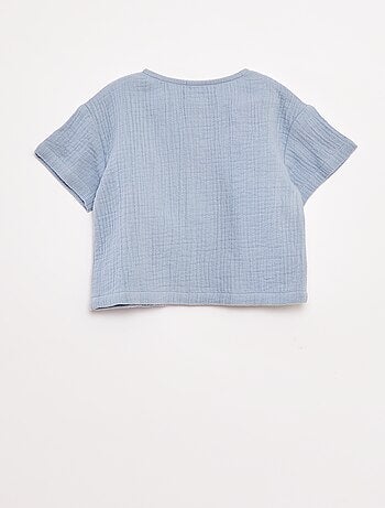 Chemise en gaze de coton à manches courtes