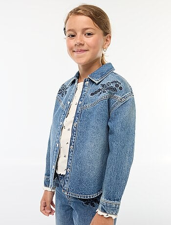 Chemise en jean avec broderies