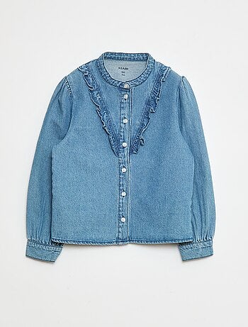 Chemise en jean avec col volanté